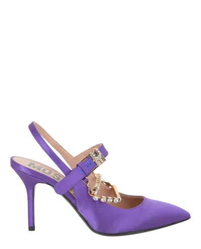Moschino Rhinestone-embellished Pumps In Purple