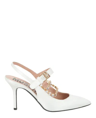 Moschino Rhinestone-embellished Pumps In White