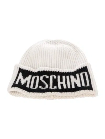 Pre-owned Moschino Rib Knit Beanie In Black/neutrals