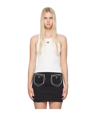 Moschino Rib Knitted Round-neck Vest In Nude
