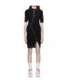 Moschino Rib Knitted Stretch Dress In Black