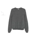 Moschino Ribbed Crewneck Sweater Long Sleeves In Gray