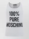 MOSCHINO RIBBED COTTON CREW NECK GRAPHIC TOP