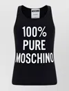 Moschino Ribbed Cotton Graphic Print Top