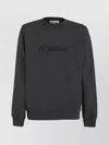 Moschino Ribbed Crew-neck Cotton Sweatshirt With Long Sleeves