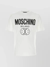 MOSCHINO RIBBED CREW-NECK COTTON T-SHIRT WITH SHORT SLEEVES