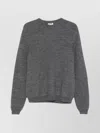 Moschino Ribbed Crewneck Sweater Long Sleeves In Gray