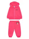 Moschino Ribbed-edges Tracksuit In Pink
