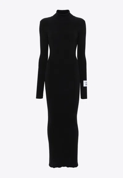 Moschino Ribbed High-neck Maxi Dress