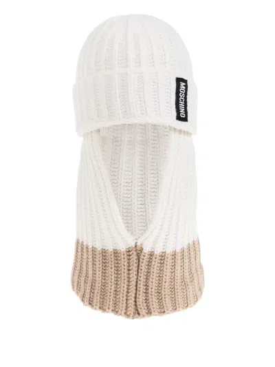 Moschino Ribbed-knit Balaclava In Neutral