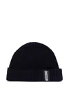 Moschino Ribbed-knit Beanie In Black