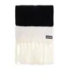 Moschino Ribbed-knit Fringe Scarf In Black