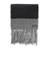 Moschino Ribbed-knit Fringed Scarf In Black