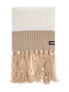Moschino Ribbed-knit Fringed Scarf In White