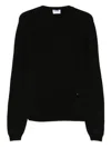 Moschino Soft Ribbed Crewneck Knitwear With Long Sleeves In Black