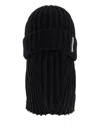 Moschino Ribbed-knit Wool Balaclava In Black