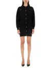 Moschino Ribbed Mini Dress With Button-down Front
