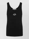 Moschino Ribbed Racerback Scoop Neck Sleeveless Top