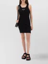 Moschino Ribbed Tank Dress With Logo Detail