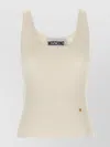 Moschino Knit Tank Top With Golden M