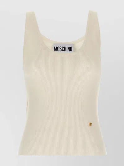 MOSCHINO RIBBED SLEEVELESS KNIT TOP