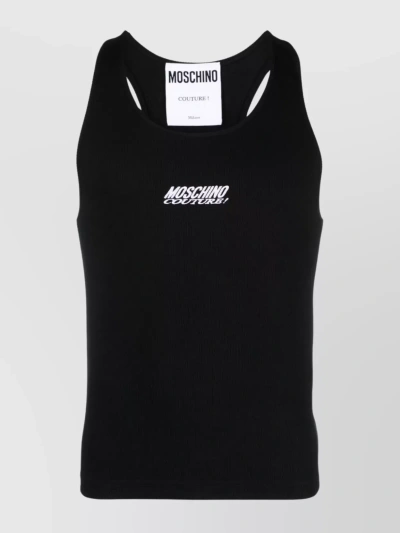 MOSCHINO RIBBED SLEEVELESS RACERBACK T-SHIRT