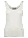 Moschino Knit Tank Top With Golden M In White