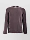 Moschino Ribbed Texture Sweaters With Side Button Detailing In Purple