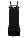 Moschino Ribbon-embellished Ruffled Dress In Black