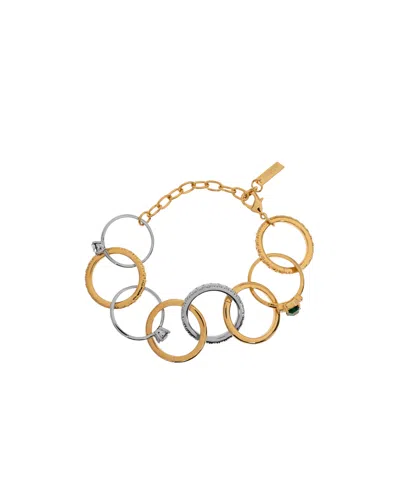 Moschino Ring-embellished Bracelet In Gold
