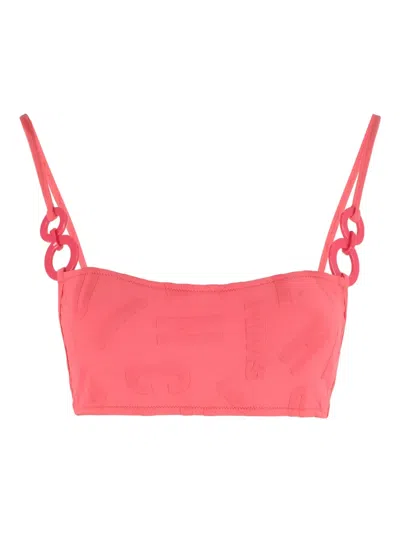 Moschino Ring-detail Bikini Top In Pink