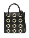Moschino Embellished Circle Leather Shoulder Bag In Black