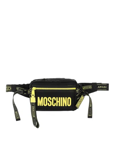 Moschino Belt Bag With Lettering Logo In Black