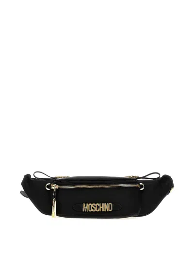 Moschino Logo Fanny Pack Crossbody Bags Black