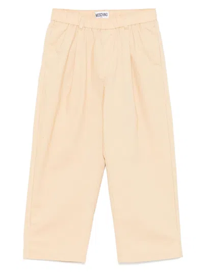 Moschino Kids' Ripstop Trousers In Neutrals