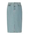 Moschino Women Rivets Denim Skirt In Blue