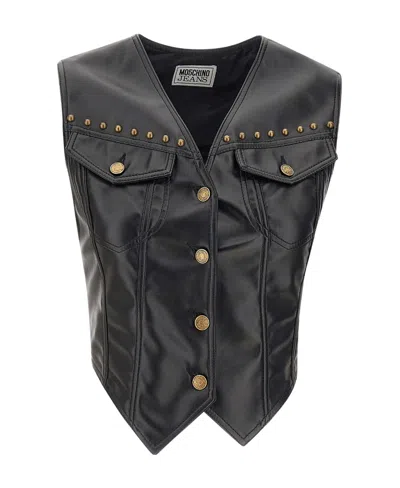 Moschino Rivet Detail Vest In Black