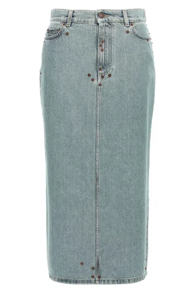 MOSCHINO MOSCHINO RIVETS DENIM SKIRT