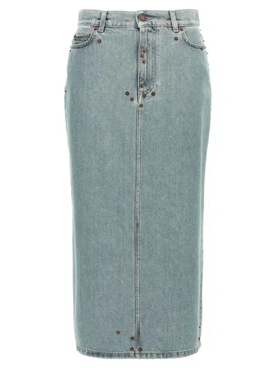 MOSCHINO MOSCHINO RIVETS DENIM SKIRT