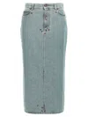 Moschino Women Rivets Denim Skirt In Light Blue