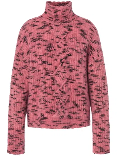 Moschino Cozy Turtleneck Sweater Shirt For Women In Burgundy