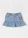 Moschino Baby Girls Teddy Bear Denim Skirt In Denim