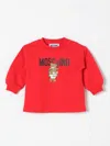 Moschino Red Sweatshirt For Babykids With Two Teddy Bears In Rot