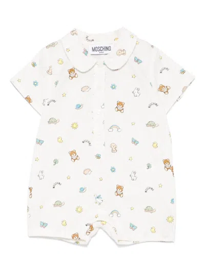 Moschino Babies' Romper With Gift Box In White