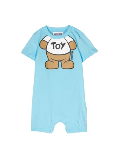 Moschino Babies' Romper With Giftbox In Blue