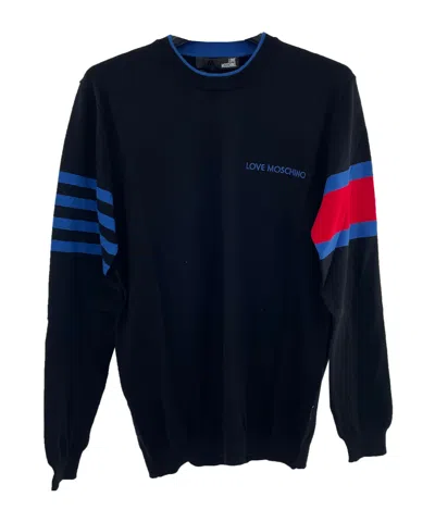 Moschino Round-collar And Long-sleeved Sweater In Black