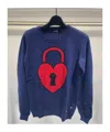 Moschino Round-collar And Long-sleeved Sweater In Blue