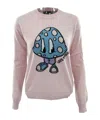 Moschino Round-collar And Long-sleeved Sweater In Nude