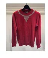 Moschino Round-collar And Long-sleeved Sweater In Red