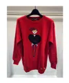 Moschino Round-collar And Long-sleeved Sweater In Red